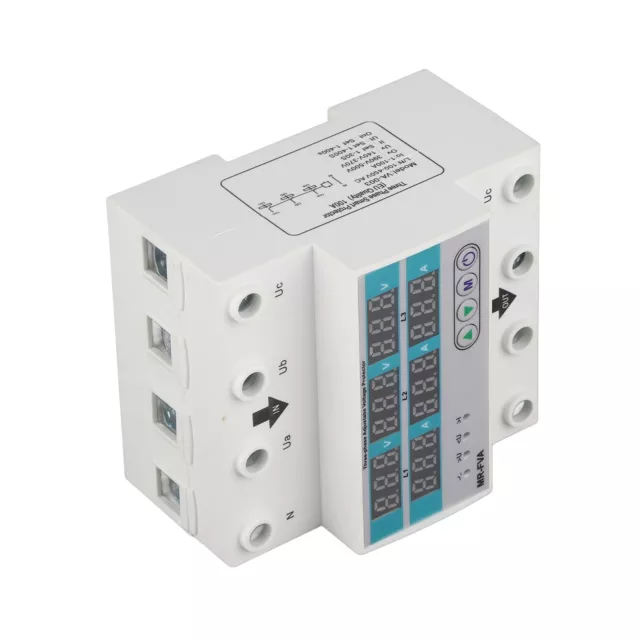 (100A)Disjoncteur De Protection De Tension Réglable à 3 Phases AC220V 50/60Hz