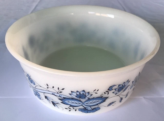 Grand Plat Rond Arcopal France 32 Cm - Décor Floral Blanc, Verre Vintage