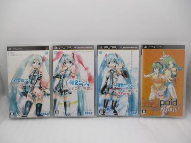PSP Hatsune Miku Project DIVA 1 2 extend & Megpoid the Music 4 pcs Japan import