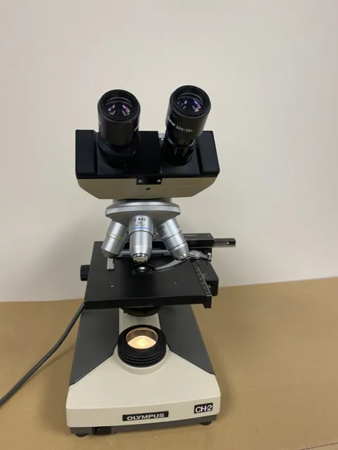 Olympus CH2 Binocolo Microscopio W/4 Obiettivi & Oculari Cwhk 10x/18L