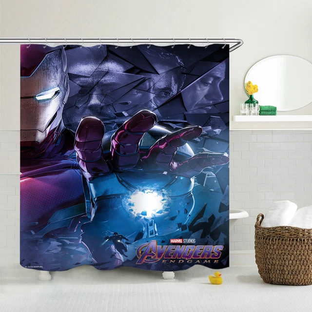 Avengers Iron Man Waterproof ShowerCurtain Fabric Bathroom Tub Decor Curtain 70"