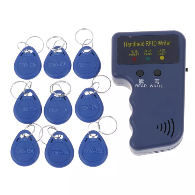 125KHz EM4100 RFID Copier Writer Programmer Reader + Rewritable ID Keyfobs T~m' 3