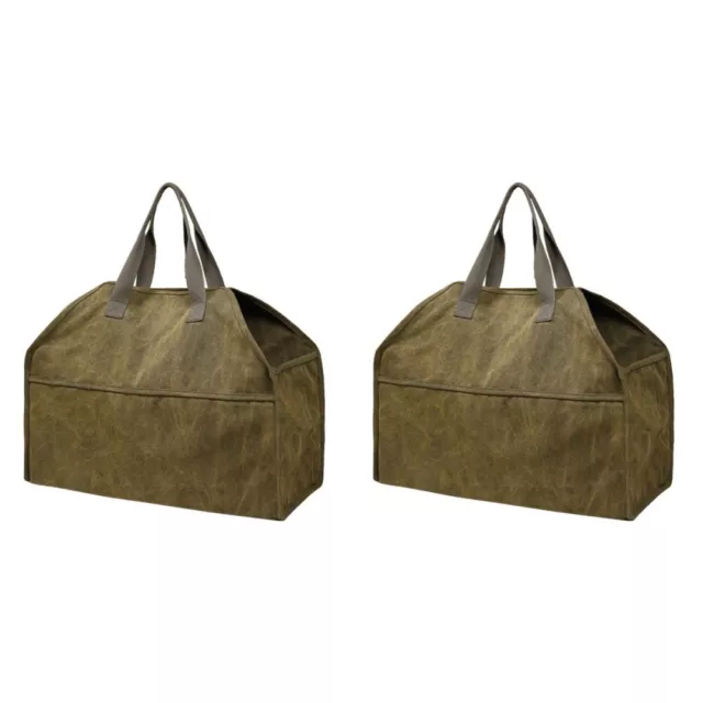 2 piezas bolsa de leña portátil para suministros para el hogar soporte de troncos