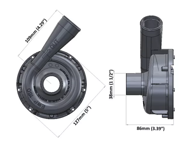 Electric Water Pump - EWP150 (ALLOY) (12V) (Part #8160) (Davies Craig) 2