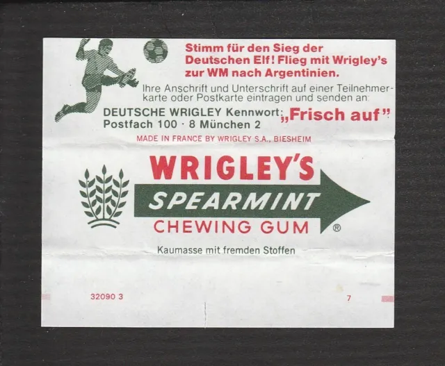 Advertising chewing gum wrapper label --- Football FIFA World Cup 1978 Argentina