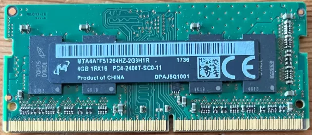 Mémoire Micron 4Go 1Rx16 PC4-2400T-SC0-11