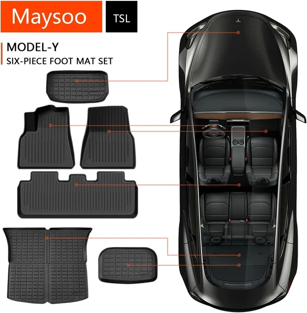 TESLA MODEL Y Floor Mats Tesla Model Y 5 Seat 2020 2023 Accessories 
