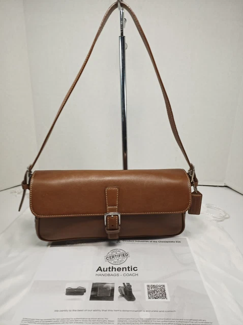 Coach Hampton Shoulder Bag Purse Tan Brown Smooth Leather 7784 NWOT COA