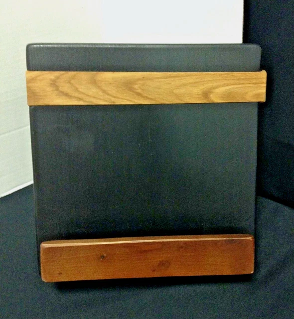 Pottery Barn Handmade Reclaimed Wood Cookbook Recipe Holder Kitchen Black New