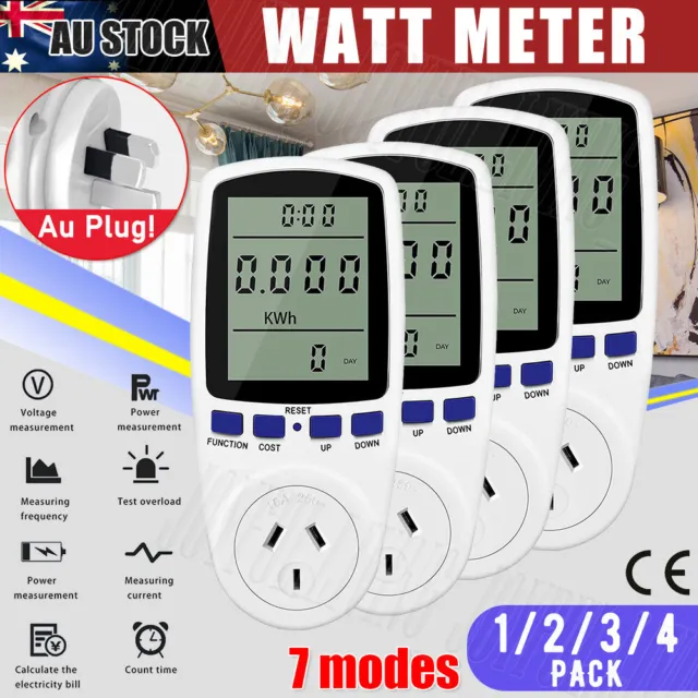 240V Power Energy Consumption Watt Meter Electricity Usage Monitor Equipment AU