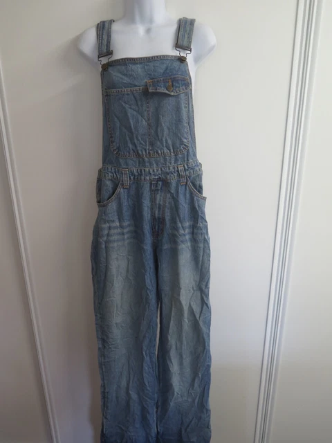VINTAGE Oversized Denim Dungarees Overalls Size M UK 10/12 Euro 38/40