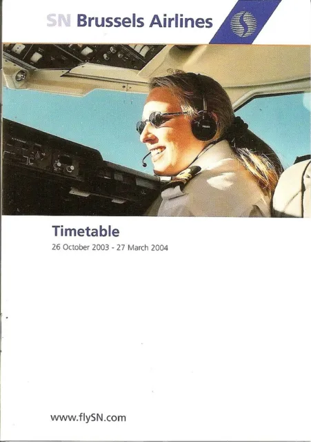 Airline Timetable - SN Brussels - 26/10/03 - S