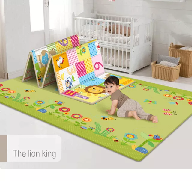 Alfombra plegable para niños de doble cara dibujos animados alfombra de habitación infantil