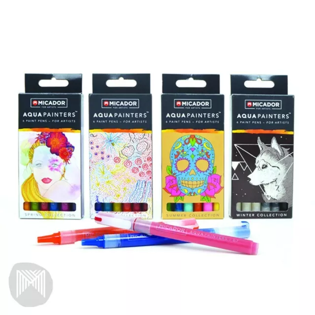 Micador Aqua Painters Artist Markers Pk 6 Choose Your Set