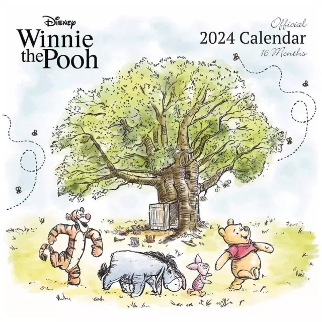 WINNIE THE POOH Square Calendar 2024 Disney Wall Planner Diary Gift 23