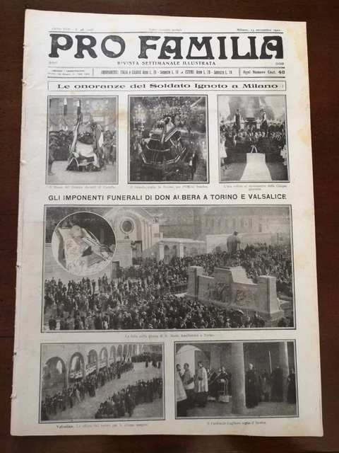 Milite Ignoto feste Corazzieri,Valsalice,Asiago Brigata Regina,PRO FAMILIA 1921