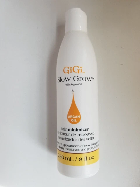 Loción inhibidora del cabello de crecimiento lento GiGi con aceite de argán - minimizador del crecimiento del cabello (8 oz)