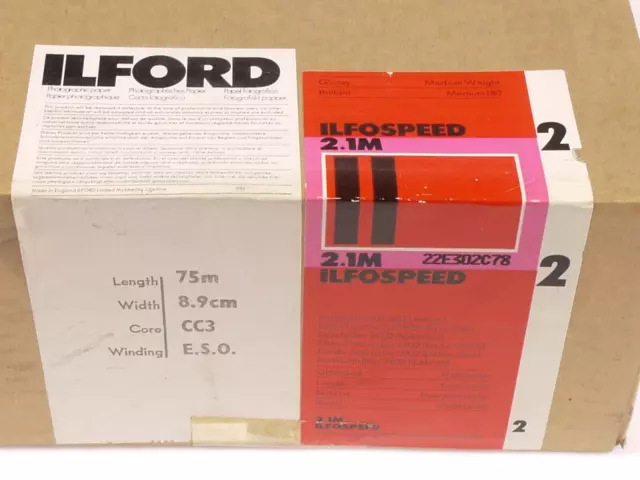 PRL) ILFORD ILFOSPEED 2.1M RULLO CARTA FOTOGRAFICA 75 mt ROLL PHOTO PAPER PAPIER 3