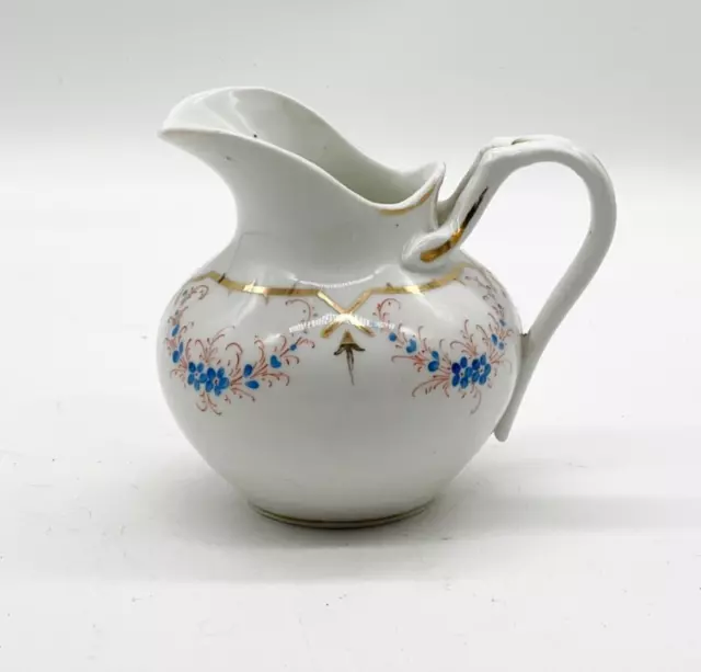 Brocca Crema Latte Vintage Crema Fine Bone China Blu Oro Bianco Dorato