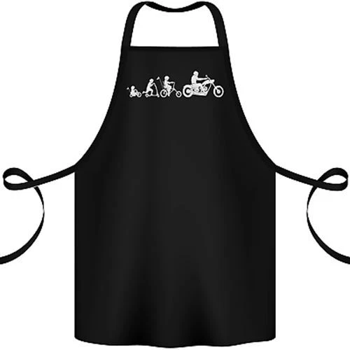Evolution Motorcycle Motorbike Biker Cotton Apron 100% Organic