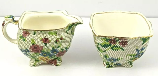 Royal Winton Grimwades Chintz Queen Anne Creamer And Sugar England