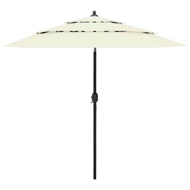 VIDAXL - Ombrellone a 3 Livelli con Palo in Alluminio Azzurro 2,5x2,5 m