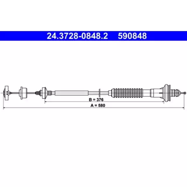 Seilzug Kupplungsbetätigung ATE 24.3728-0848.2 für Peugeot 206+ 206 CC