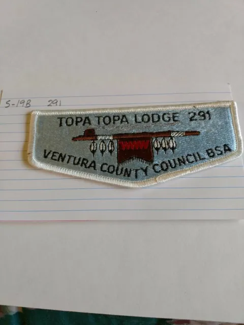 OA Topa Topa Lodge 291,S-19B, Wht Border, BSA, DGY smoke,