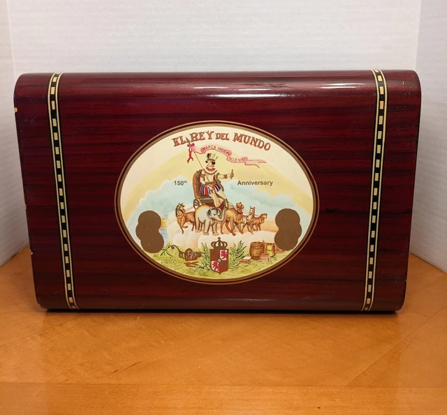 El Rey Del Mundo 150th Anniversary Humidor Cigar Box Empty Rectangle Shape Brown