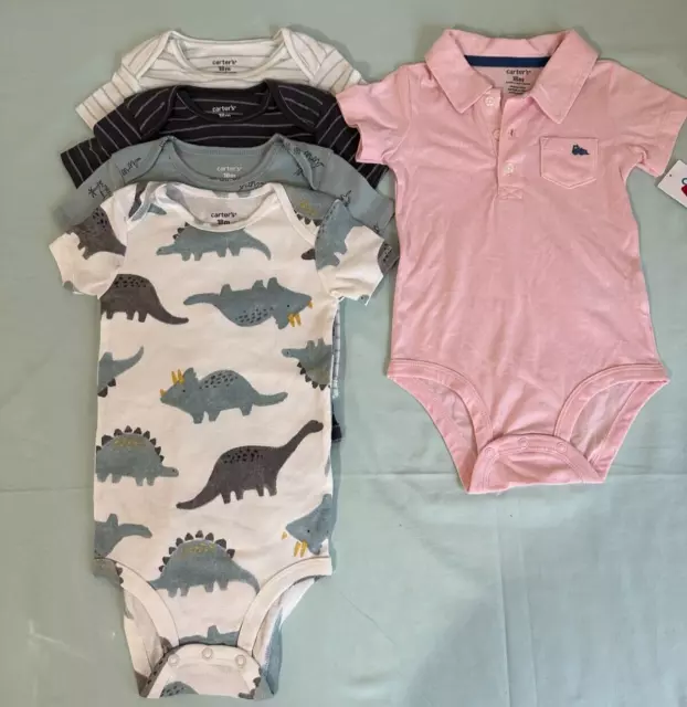Carter's Baby Boys' Short Sleeve Body Suit, 18 Months, 5 Piece Set
