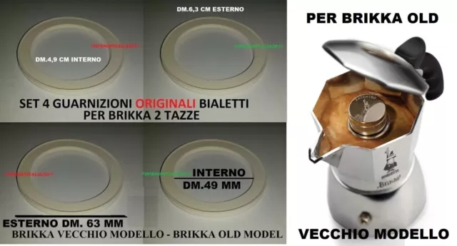 BIALETTI SET 4 Guarnizioni Brikka 2 Tz Originali Per Caffettiera Vecchio  Modello EUR 8,50 - PicClick IT