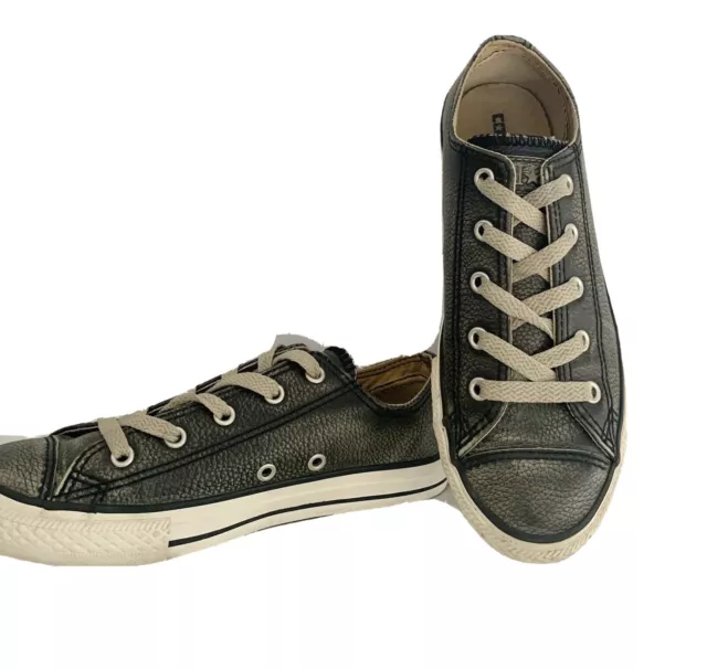 Scarpe da ginnastica unisex All Star Oxford rustiche metallizzate converse taglia UK 2