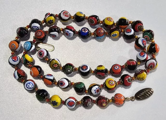 Vintage Italian Venetian Murano Glass Bead Necklace