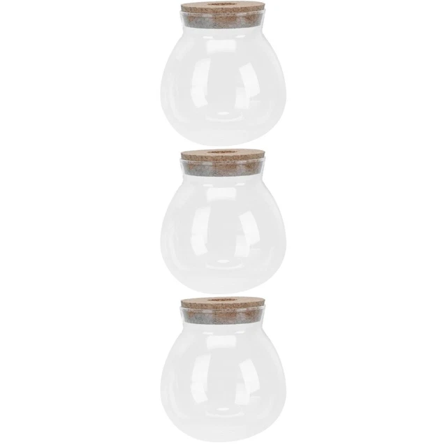 3 Pieces Small Terrarium Desktop Aquarium Glass Fish Tank Office Terrariums
