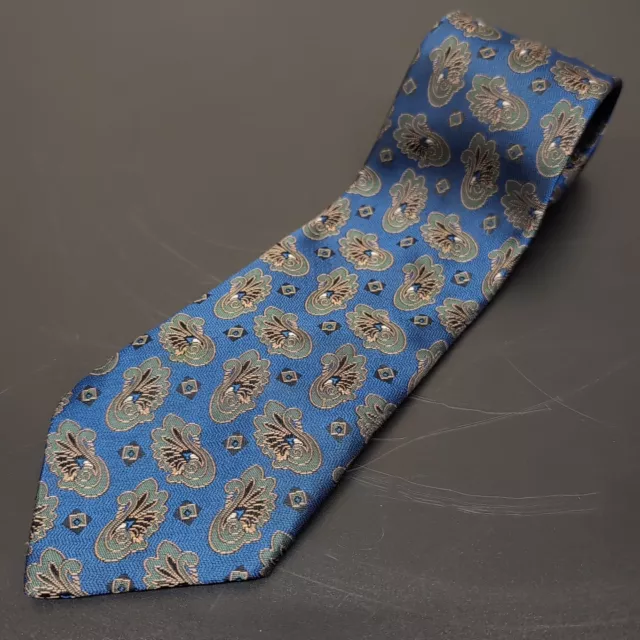 Polo Ralph Lauren Vintage Blue & Green Paisley Style Patterned Neck Tie