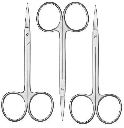 3  Dental  Surgical  Iris Gum Scissors Suture Scissors 11cm Curved Blade CE New