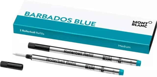 Montblanc Rollerball Refills M Barbados Blue 106932  Refill Cartridge with a Med