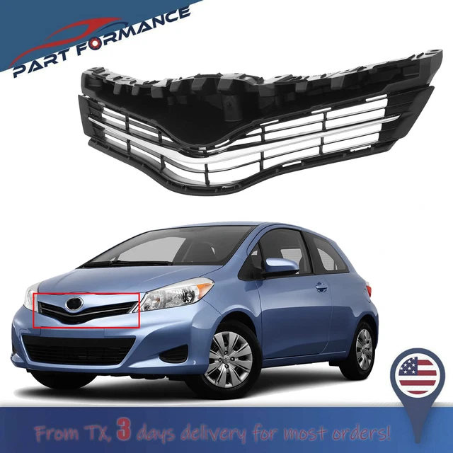FRONT BUMPER UPPER Grille Grill Textured for 20122014 Toyota Yaris