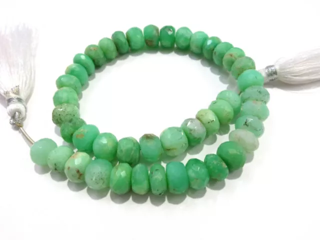 1 Strand Natural Chrysoprase Rondelle Faceted 6-7mm, Chrysoprase Beads 8"inch