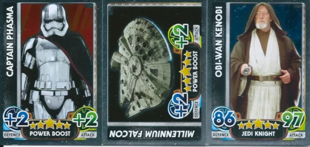 topps Star Wars force attax  foil 3 trading cards mix lot