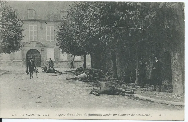 CPA-02 - CREIL - Appearance of a Rue de Soissons after a cavalry fight