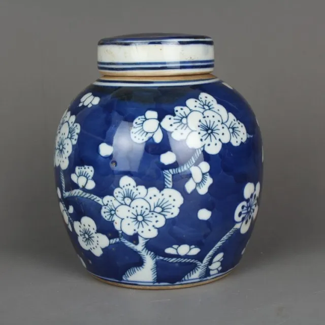 4.7" Collect Chinese Qing Blue White Porcelain Plum Blossom Tea-leaves Pot