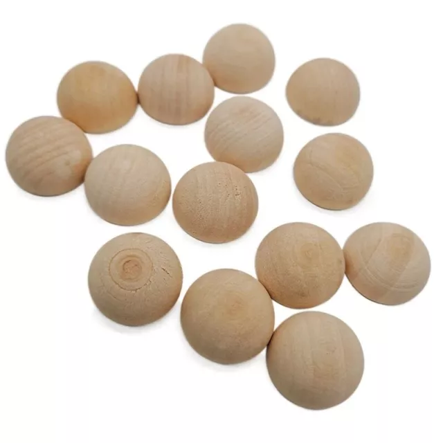 Half Wooden Beads 12/15/20mm Unfinished Split DIY Jewelry 100PC Round Wood Balls 2