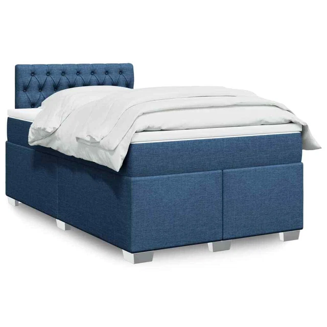 BOX SPRING BED with Mattress Blue 120x190 cm Fabric £914.88 PicClick UK