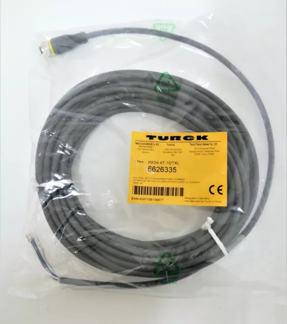Turck Aktuator- und Sensorleitung RKS4.4T-10/TXL M12 4 pol. 10 Meter 6626335 NEU