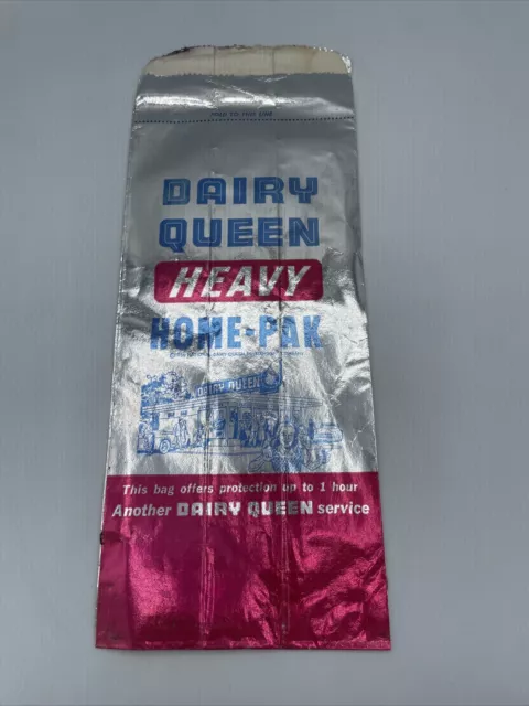 Authentic 1956 Dairy Queen HEAVY HOME-PAK Ice Cream Bag Rare