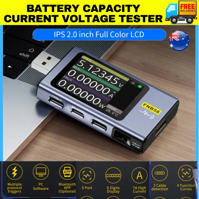 USB  Type C Battery Capacity Voltage/Amps Power Meter Tester Test chargers