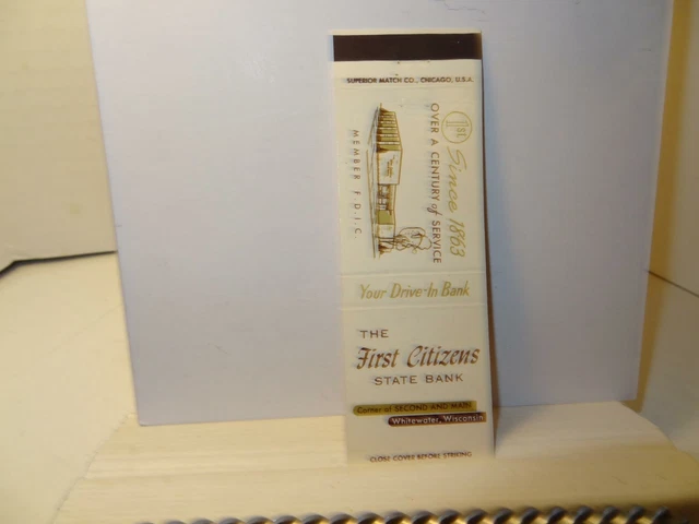 The First Citizens State Bank ,Whitewater Wisconsin Matchbook