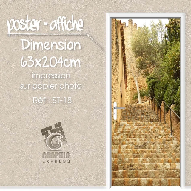 Sticker Porte Escalier En Trompe Oeil 1 - ref.sp2370234 | MPA Déco