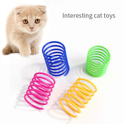20 piezas lindos juguetes de resorte para gatos juguetes de plástico de calibre pesado de gran duración para InteractiCJ